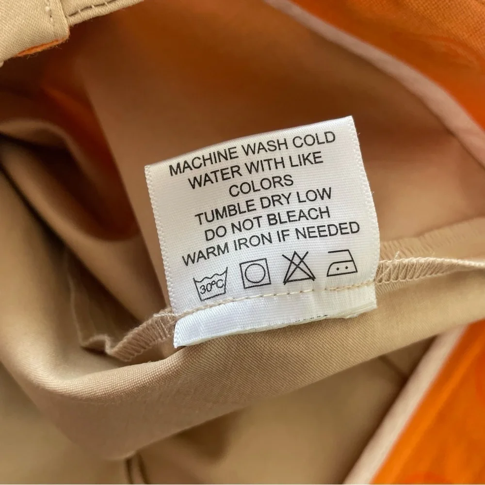 Tory Burch Chino Khaki Tan Beige Logo Buttons Stretch Cotton Bermuda Shorts Sz 0